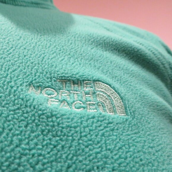 Women Medium Green Quarter-zip Pullover The North Face Jade Fleece Top Warm Cozy - Picture 3 of 12